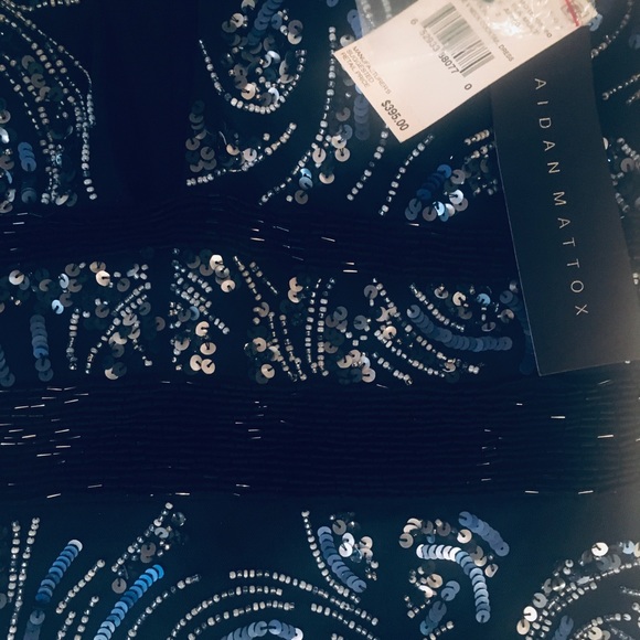 Aidan Mattox ! Fabulous Navy jeweled dress. Fun and Elegant. - Picture 2 of 7